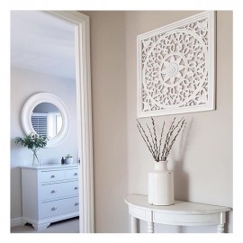 Smaller Off White Carved Wall Panel